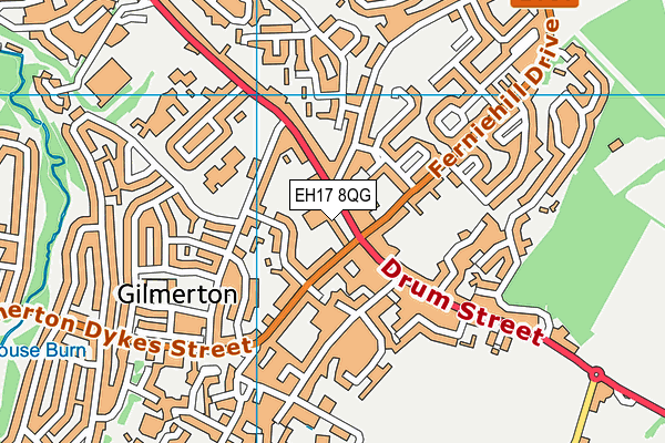 EH17 8QG map - OS VectorMap District (Ordnance Survey)