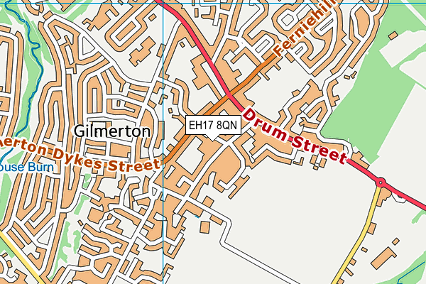 EH17 8QN map - OS VectorMap District (Ordnance Survey)