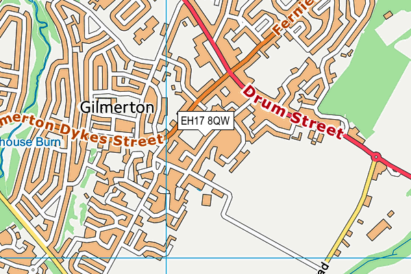 EH17 8QW map - OS VectorMap District (Ordnance Survey)