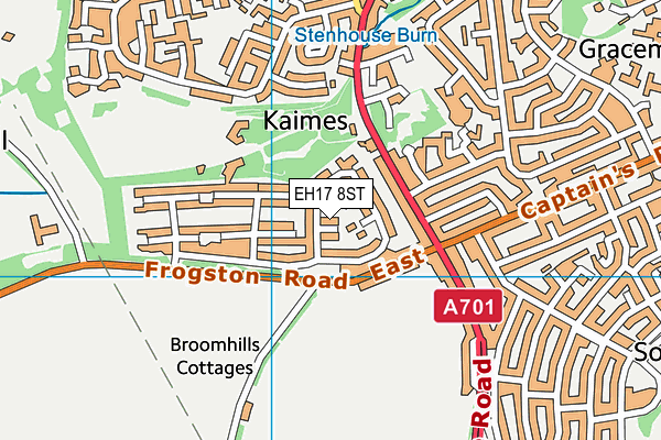 EH17 8ST map - OS VectorMap District (Ordnance Survey)