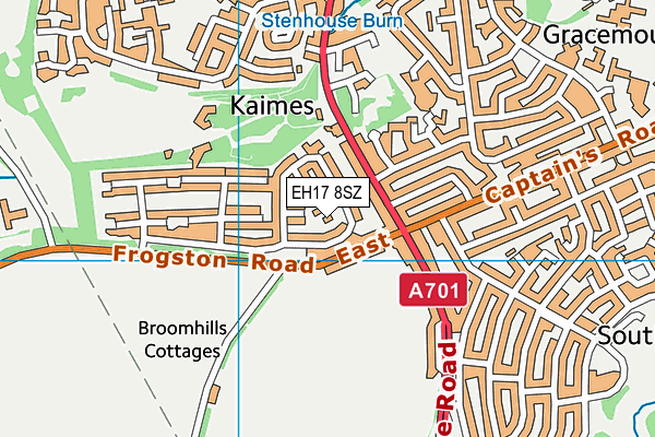 EH17 8SZ map - OS VectorMap District (Ordnance Survey)