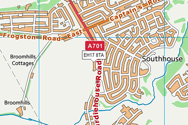 EH17 8TA map - OS VectorMap District (Ordnance Survey)