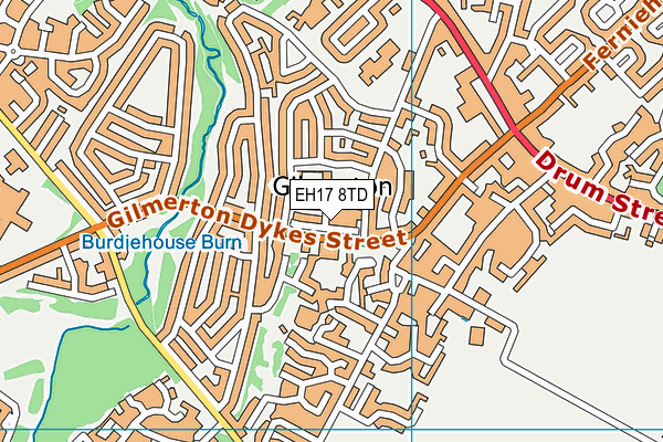 EH17 8TD map - OS VectorMap District (Ordnance Survey)