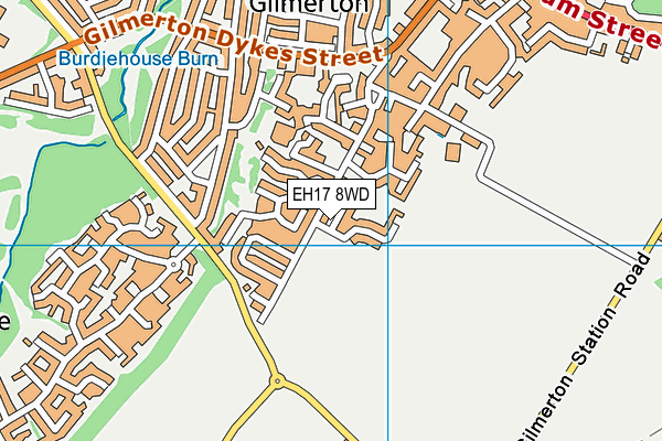 EH17 8WD map - OS VectorMap District (Ordnance Survey)