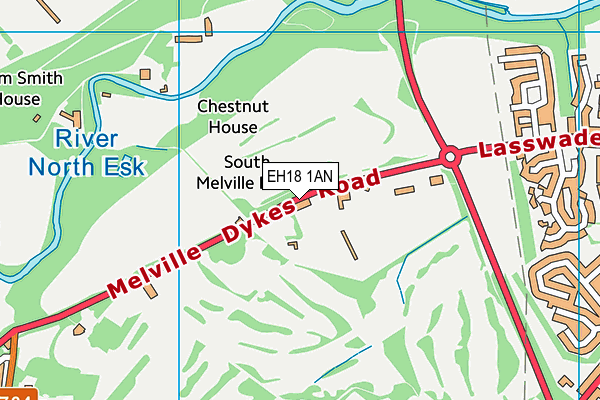 EH18 1AN map - OS VectorMap District (Ordnance Survey)