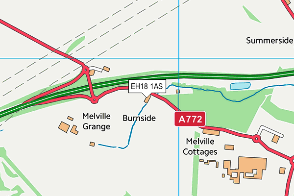 EH18 1AS map - OS VectorMap District (Ordnance Survey)