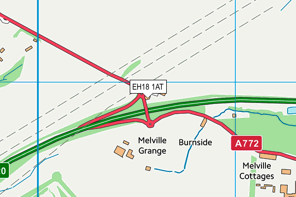 EH18 1AT map - OS VectorMap District (Ordnance Survey)