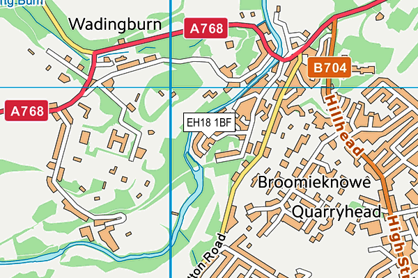 EH18 1BF map - OS VectorMap District (Ordnance Survey)