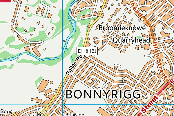 EH18 1BJ map - OS VectorMap District (Ordnance Survey)