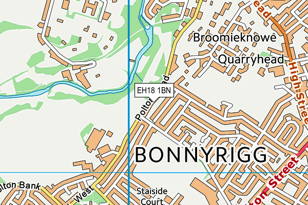 EH18 1BN map - OS VectorMap District (Ordnance Survey)