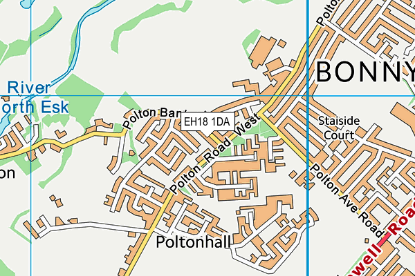 EH18 1DA map - OS VectorMap District (Ordnance Survey)