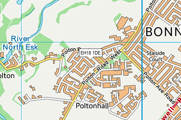 EH18 1DE map - OS VectorMap District (Ordnance Survey)