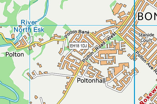 EH18 1DJ map - OS VectorMap District (Ordnance Survey)