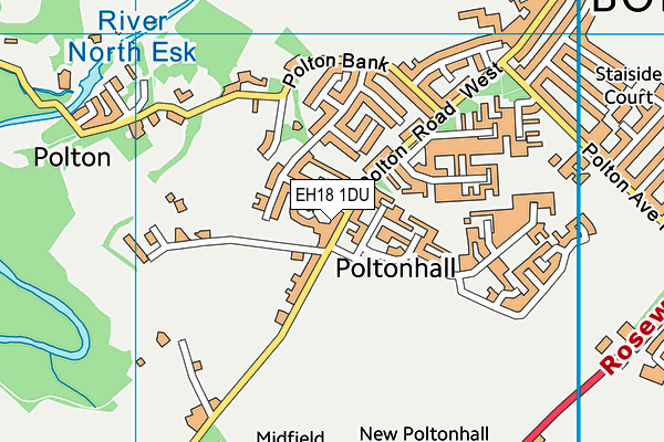 EH18 1DU map - OS VectorMap District (Ordnance Survey)