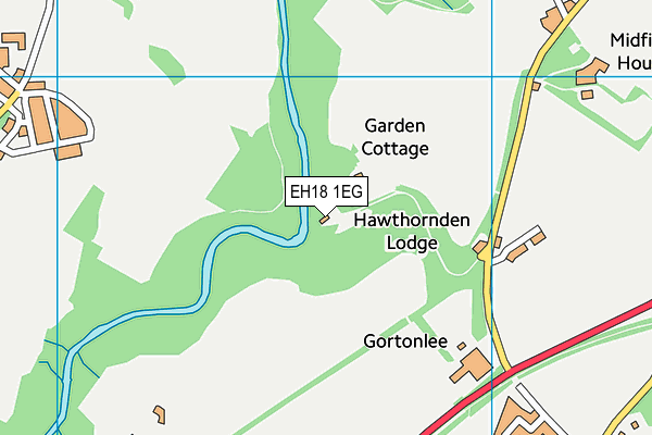 EH18 1EG map - OS VectorMap District (Ordnance Survey)