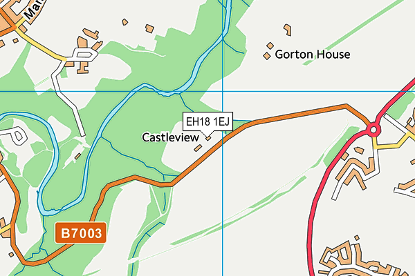 EH18 1EJ map - OS VectorMap District (Ordnance Survey)