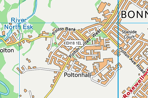 EH18 1EL map - OS VectorMap District (Ordnance Survey)