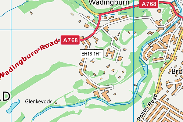 EH18 1HT map - OS VectorMap District (Ordnance Survey)