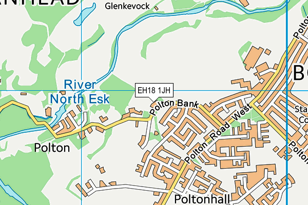 EH18 1JH map - OS VectorMap District (Ordnance Survey)