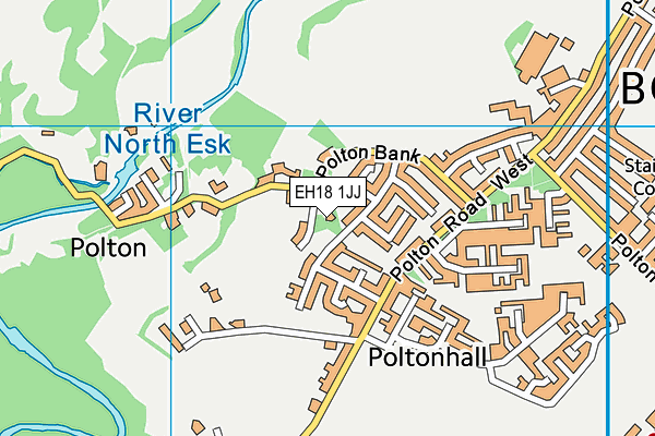 EH18 1JJ map - OS VectorMap District (Ordnance Survey)