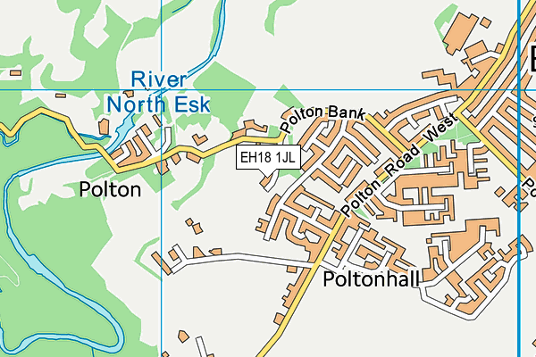 EH18 1JL map - OS VectorMap District (Ordnance Survey)