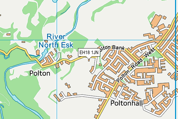 EH18 1JN map - OS VectorMap District (Ordnance Survey)