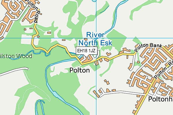 EH18 1JZ map - OS VectorMap District (Ordnance Survey)