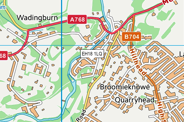 EH18 1LQ map - OS VectorMap District (Ordnance Survey)