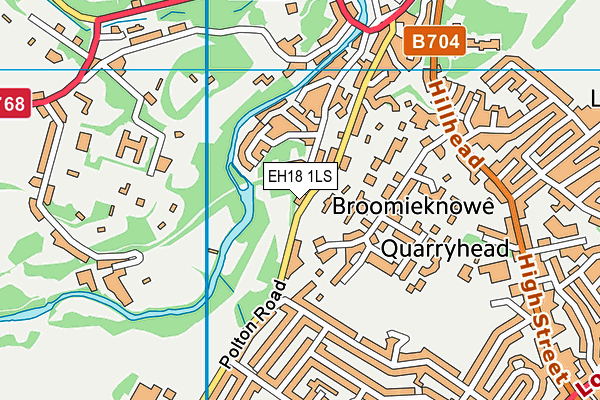 EH18 1LS map - OS VectorMap District (Ordnance Survey)