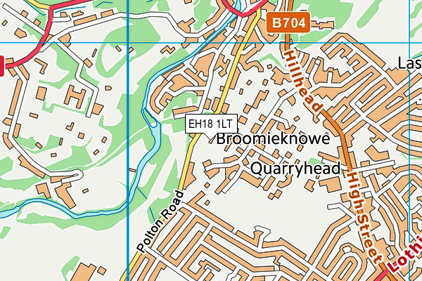 EH18 1LT map - OS VectorMap District (Ordnance Survey)