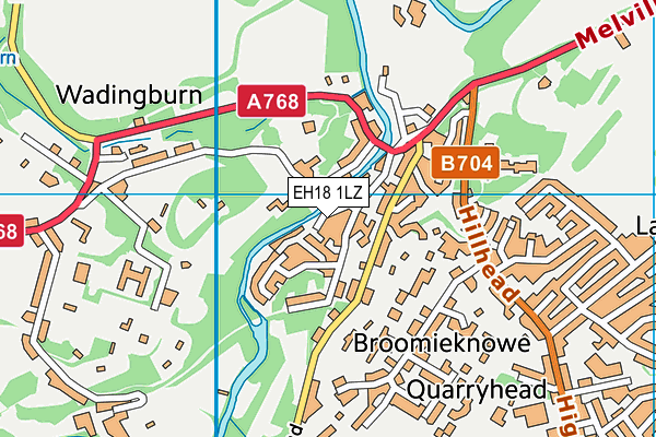 EH18 1LZ map - OS VectorMap District (Ordnance Survey)