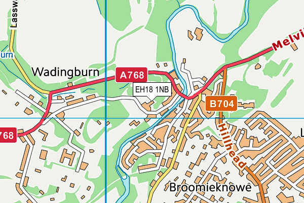 EH18 1NB map - OS VectorMap District (Ordnance Survey)