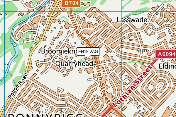 EH19 2AG map - OS VectorMap District (Ordnance Survey)