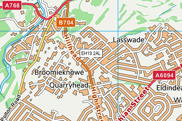 EH19 2AL map - OS VectorMap District (Ordnance Survey)