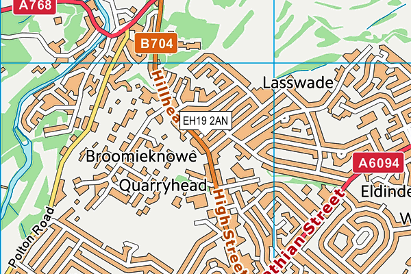 EH19 2AN map - OS VectorMap District (Ordnance Survey)