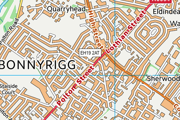 EH19 2AT map - OS VectorMap District (Ordnance Survey)