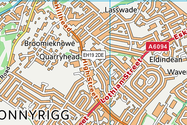 EH19 2DE map - OS VectorMap District (Ordnance Survey)