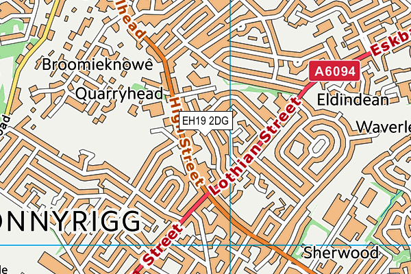 EH19 2DG map - OS VectorMap District (Ordnance Survey)