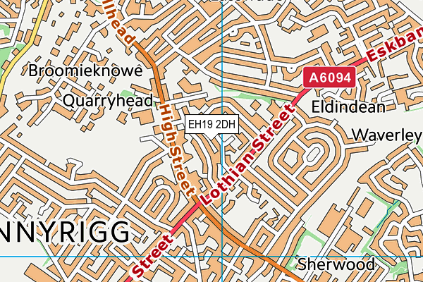 EH19 2DH map - OS VectorMap District (Ordnance Survey)