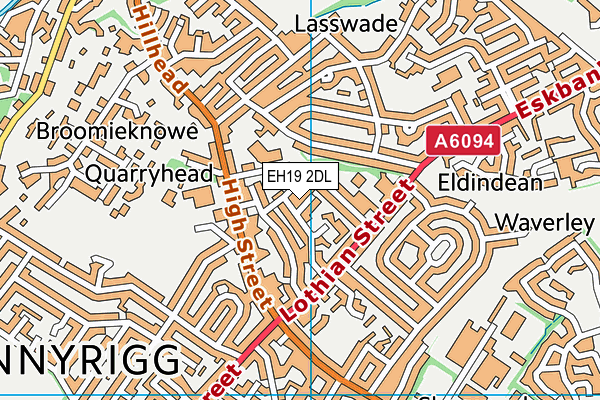 EH19 2DL map - OS VectorMap District (Ordnance Survey)
