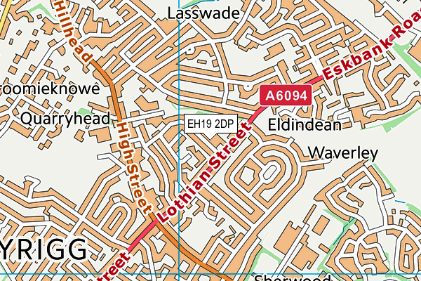 EH19 2DP map - OS VectorMap District (Ordnance Survey)