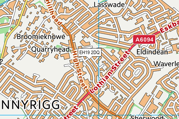 EH19 2DQ map - OS VectorMap District (Ordnance Survey)