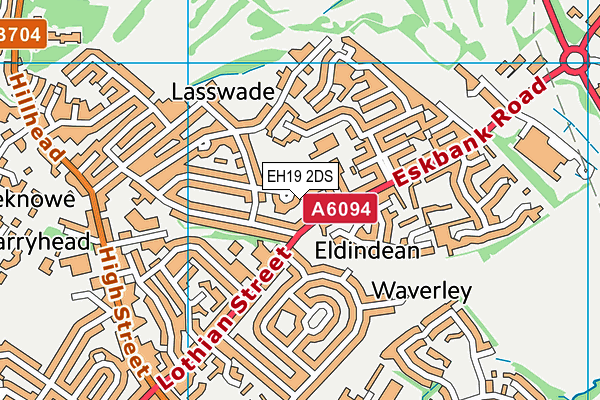 EH19 2DS map - OS VectorMap District (Ordnance Survey)