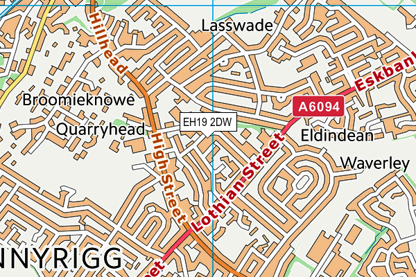 EH19 2DW map - OS VectorMap District (Ordnance Survey)
