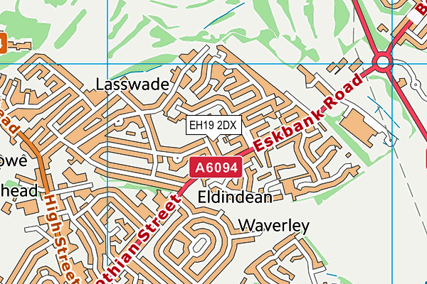 EH19 2DX map - OS VectorMap District (Ordnance Survey)
