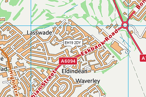 EH19 2DY map - OS VectorMap District (Ordnance Survey)