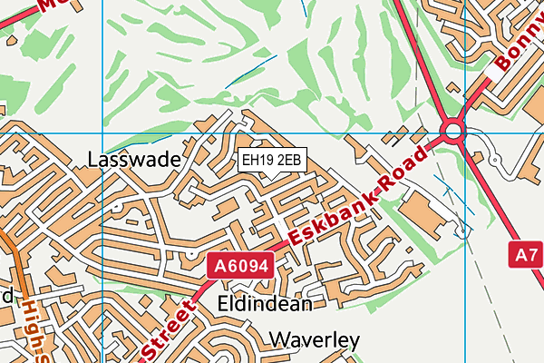 EH19 2EB map - OS VectorMap District (Ordnance Survey)