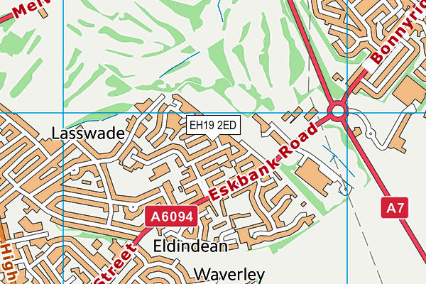 EH19 2ED map - OS VectorMap District (Ordnance Survey)