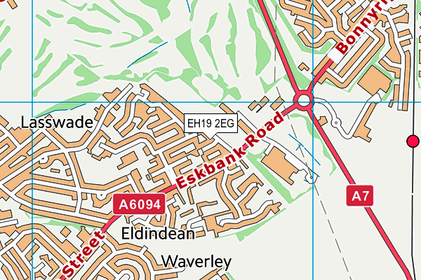 EH19 2EG map - OS VectorMap District (Ordnance Survey)