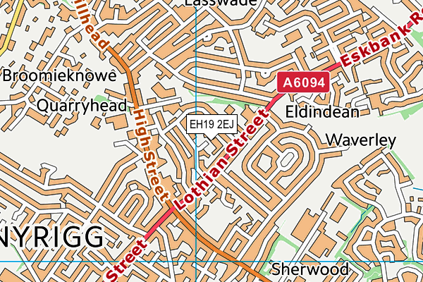EH19 2EJ map - OS VectorMap District (Ordnance Survey)